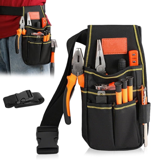 Bolsa de Bolsillo para Herramientas con 15 Bolsillos, Cinturón Desmontable Ajustable Tela Oxford 600D, Organizador Multifuncional para Almacenamiento Electricista Mecánico Carpintero