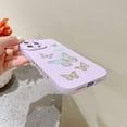 thumbnail image 4 of Compatible with iPhone 14 Pro Case Cute Plated Love Heart for Women Girls Gold Bling Butterfly Full Camera Lens Cover Protection Soft TPU Shockproof Bumper Phone Case for iPhone 14 Pro, Purple, 4 of 12