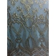 thumbnail image 1 of Valentina Textile INc Damask Design Embroidered on Mesh Lace Fabric by The Yard VT-16(1 Yard, Hunter Green), 1 of 1