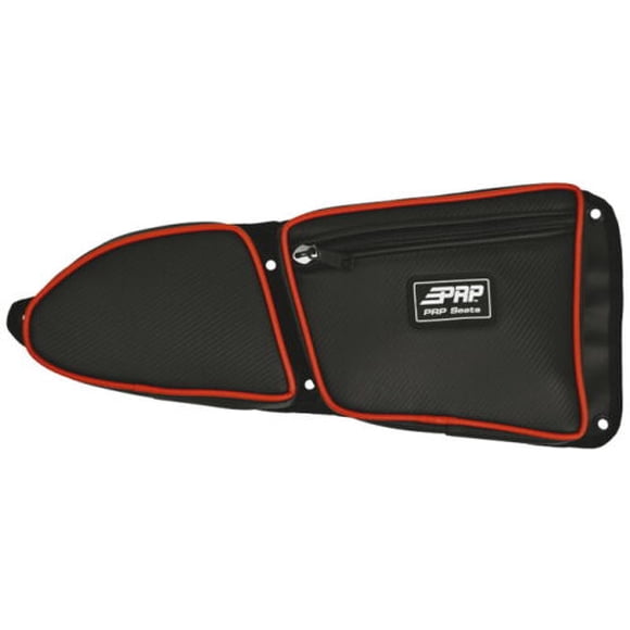 PRP Sac de Portière avant avec Genouillères, Côté Passager - Noir/rouge