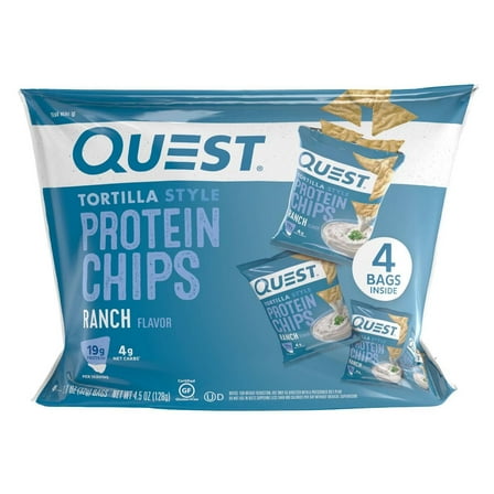 Quest Nutrition Tortilla Style Protein Chips - Ranch - 4pk/1.1oz - Pack of 2