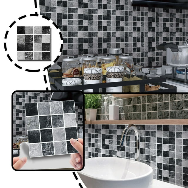 10pc 3D Crystal Tile Stickers DIY Waterproof Self-Adhesive Wall Stickers