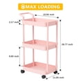 thumbnail image 2 of Carro Organizador Volnamal Rosa para Pañales de Bebé de Plástico, 2 of 7