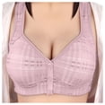 thumbnail image 1 of Gibobby Brasier sin Varilla Sujetador de ropa interior para mujer Sujetador con hebilla abierta en la parte delantera Empuje hacia arriba Sin borde de (Rosa,100C), 1 of 5