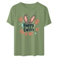 thumbnail image 5 of Ichuanyi Easter Shirts for Women Funny Bunny Face Graphic Print Rabbit T Shirt Summer Casual Short Sleeve Festival Holiday Tee Tops, 5 of 5