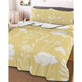 thumbnail image 3 of Quilts Twin Size, Yellow Wildflowers Soft Comforter Bedding Set for Bed, Farmhouse Floral Botanical Leaves Lightweight Quilted Bedspread with Pillow Cover(2 Pieces) for All Season, 68x86 Inch, 3 of 9