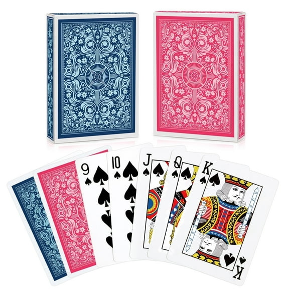 Neasyth Playing Cards, Deck of Cards, 2 pack Poker Size, Standard Index (Pink/Light Blue)