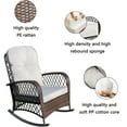 thumbnail image 4 of FFH Outdoor Wicker Rocking Chair, Rattan Rocker Accent Armchair for Patio, Garden, Backyard, Gray Cushion, 4 of 6