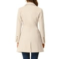 thumbnail image 3 of INSPIRE CHIC Women's Coats Single Breasted Long Outerwear Winter Trench Coat M Cream White, 3 of 6