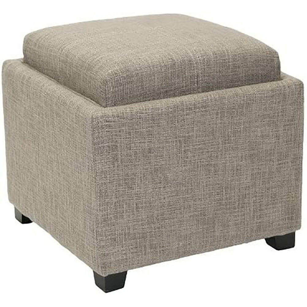 Home Collection Harrison Stone Single Tray Square Foot Rest Storage