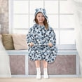 thumbnail image 7 of Cool Toned Modern Pattern ﻿Wearable Blankets Hoodie Oversize Sherpa Wearable Soft Blanket Warm Cozy 3-14 Age, 7 of 7