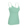 thumbnail image 5 of Women's Built-in Bra Camisole Tank Top Adjustable Spaghetti Strap Shelf Bra for Women Casual Tops 2026 Mint Green 6XL, 5 of 5
