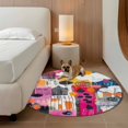 thumbnail image 2 of Round Rugs 3.3Ft, Colorful Oil Painted Round Area Rug Washable Indoor Throw Carpet, Abstract Modern Contemporary Soft Non Slip Circle Rug for Laundry Room Patio Home Decor Aesthetic, 2 of 8
