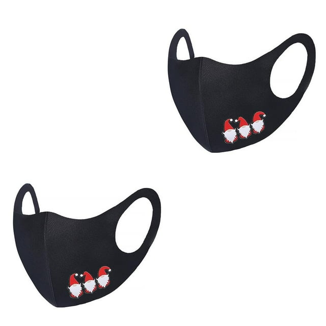 Ruiboury Christmas-Themed Cosplay Facial Mask Dustproof Elastic Ear Wearing Face Cover with Filter Type C E 2Set