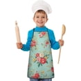 thumbnail image 2 of Pioneer Flower Floral Print Pattern Kids Aprons for Girls and Boys,Adjustable Neck Strap Toddler Aprons for Kids Cooking Baking, 2 of 7