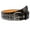Black/Silver, variant on Snap On Peace Sign Concho Leather Belt - Rainbow or Silver options