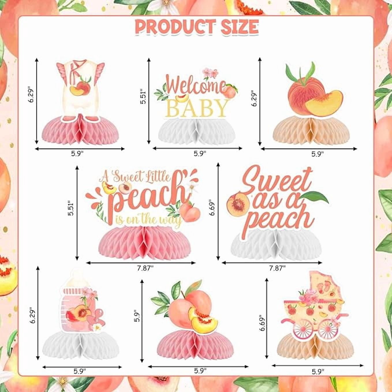 Peach Baby Shower Decorations Sweet As A Peach A Sweet Little Peach Is On The Way Honeycomb Centerpieces Peach Table Decorations Fruit Theme Welcome Baby Gender Reveal Party Supplies