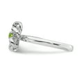thumbnail image 3 of Sterling Silver Polished Peridot Flower Ring, 3 of 5