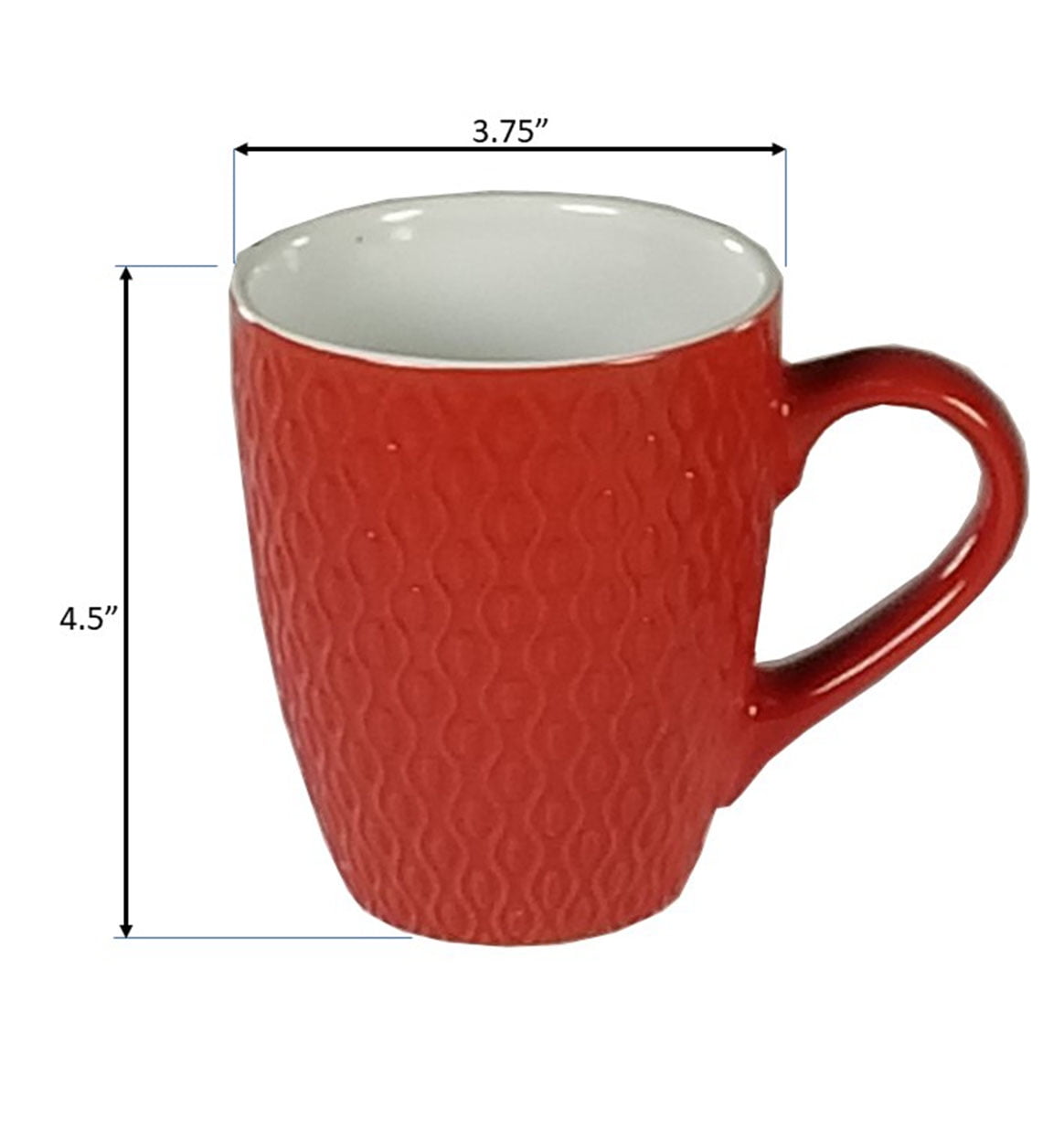  Cutiset 11 Ounce Ceramic Mug with Red Colors inside