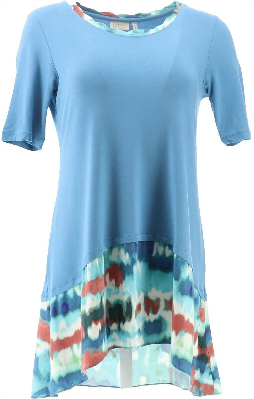 LOGO by Lori Goldstein LOGO Lori Goldstein Knit Top Printed Trim