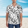 thumbnail image 2 of Xecao Hand Drawn Snake print Hawaiian shirt - a stylish short-sleeve button-down for men, perfect for casual beach and tropical outings., 2 of 9