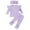 Purple, variant on CHEEREAM Toddler Girl Clothes Solid Color and Ruffled Sleeve Tops Pants with Headband Fall Winter Toddler Girl Outfits 3 Piece for 0-3 Years