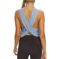 thumbnail image 6 of Stichou Workout Tops for Women Open Back Shirts Cropped Athletic Yoga Tank Tops 2026 Spring Summer Gym Clothing Light Blue S, 6 of 6