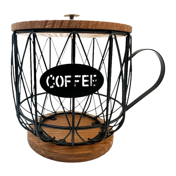 Organizador de cápsulas de café, contenedor de cápsulas de café, accesorios de barra de café de alambre oro y l