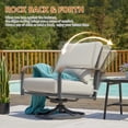 thumbnail image 7 of NATURAL EXPRESSIONS Outdoor Swivel Rocking Chairs, 3 Piece Patio Bistro Set with 2 Rockers, Conversation Furniture with 1 Metal Table and Thick Cushions for Backyard, Balcony, Porch, Support 350lbs, 7 of 7