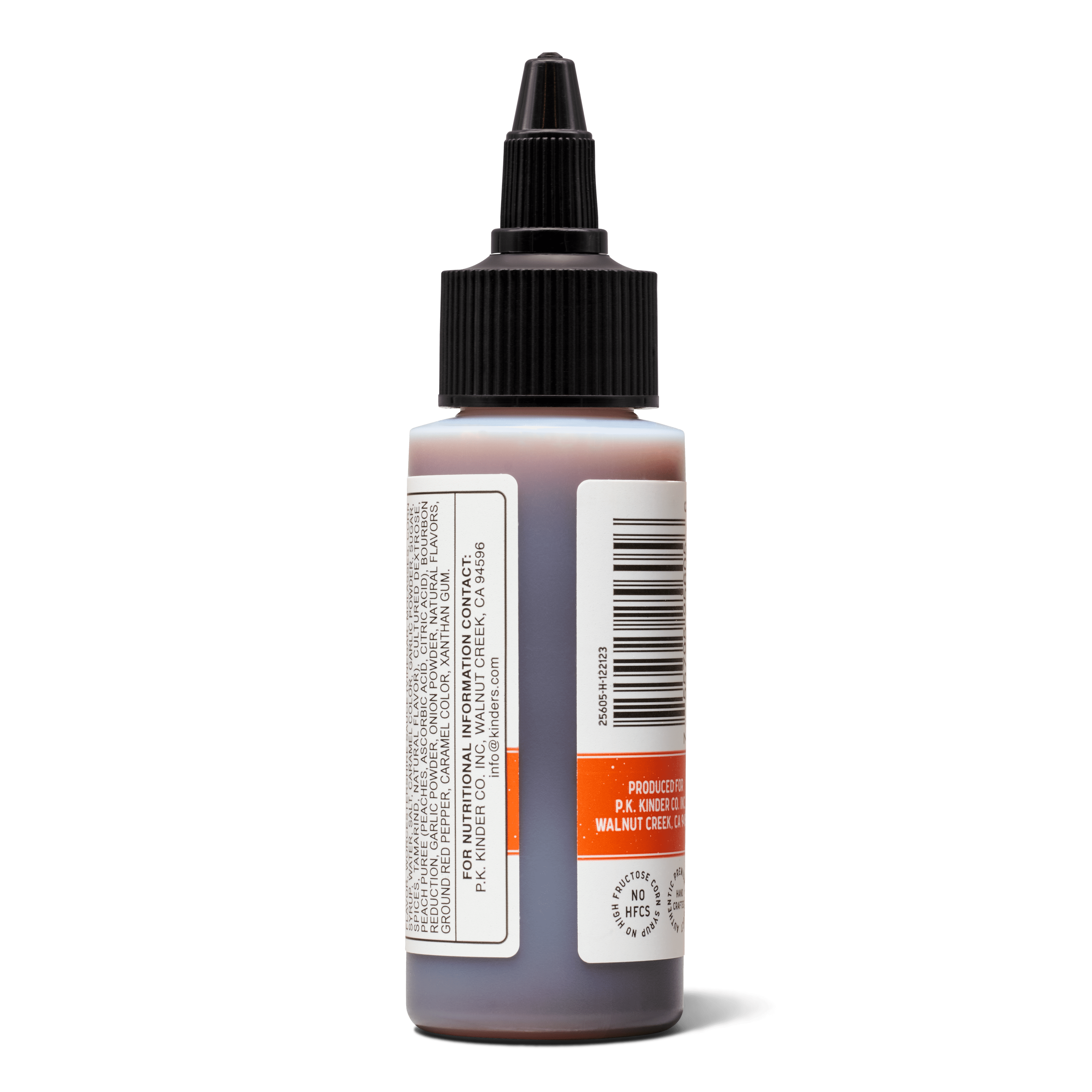 Kinder's Bourbon Peach BBQ Wing Sauce and Dip, 2 fl oz Small Bottle