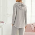 thumbnail image 6 of lmcalzta Womens Two Piece Sets Ribbed Knit Loungewear Zip up Hoodie and Pants Casual Outfits, 6 of 8