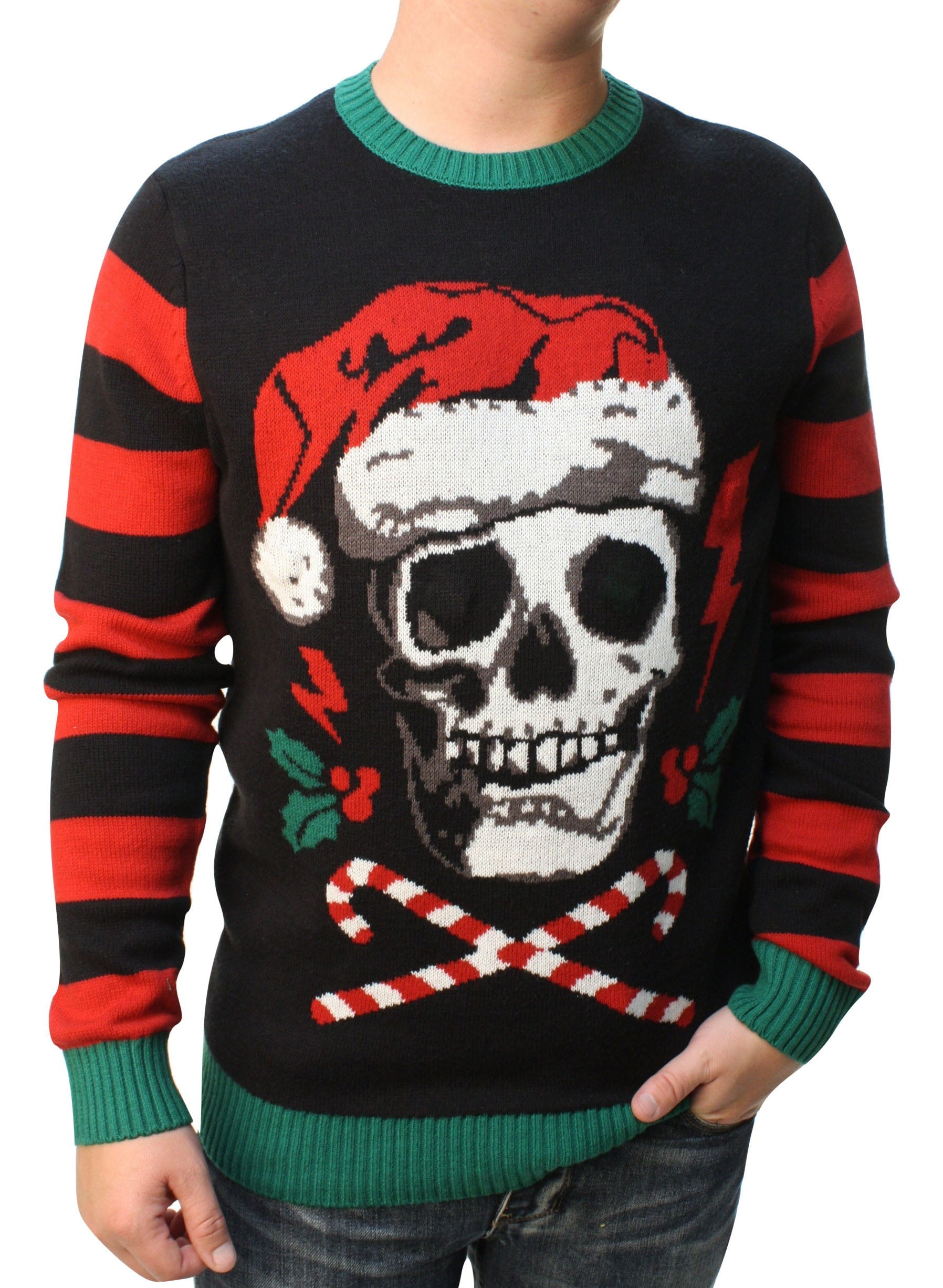 Santa Skull and Cross Bones Christmas Childrens Kids Sweatshirt Jumper 