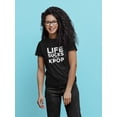 thumbnail image 2 of Life Sucks Without Kpop White Women Black T-Shirt, Female Medium, 2 of 4