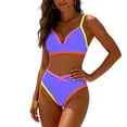 thumbnail image 5 of Goodtrade8 High Waisted 2 Piece Swim Suit for Women Bikini Swimming Beach Color Block Sporty Womens Swimwear, 5 of 9
