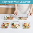 thumbnail image 7 of 7pcs Glass Storage Container Set with Lids, Sindcom Meal Prep Containers, Airtight Bento Boxes, Gray, 7 of 7