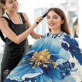 thumbnail image 5 of Mushroom Flower Salon Cape, Hair Cutting Cape with Snaps, Professional Large Barber Stylist Hairdresser Cape, Waterproof Machine Washable, 65" x 55”, 5 of 7