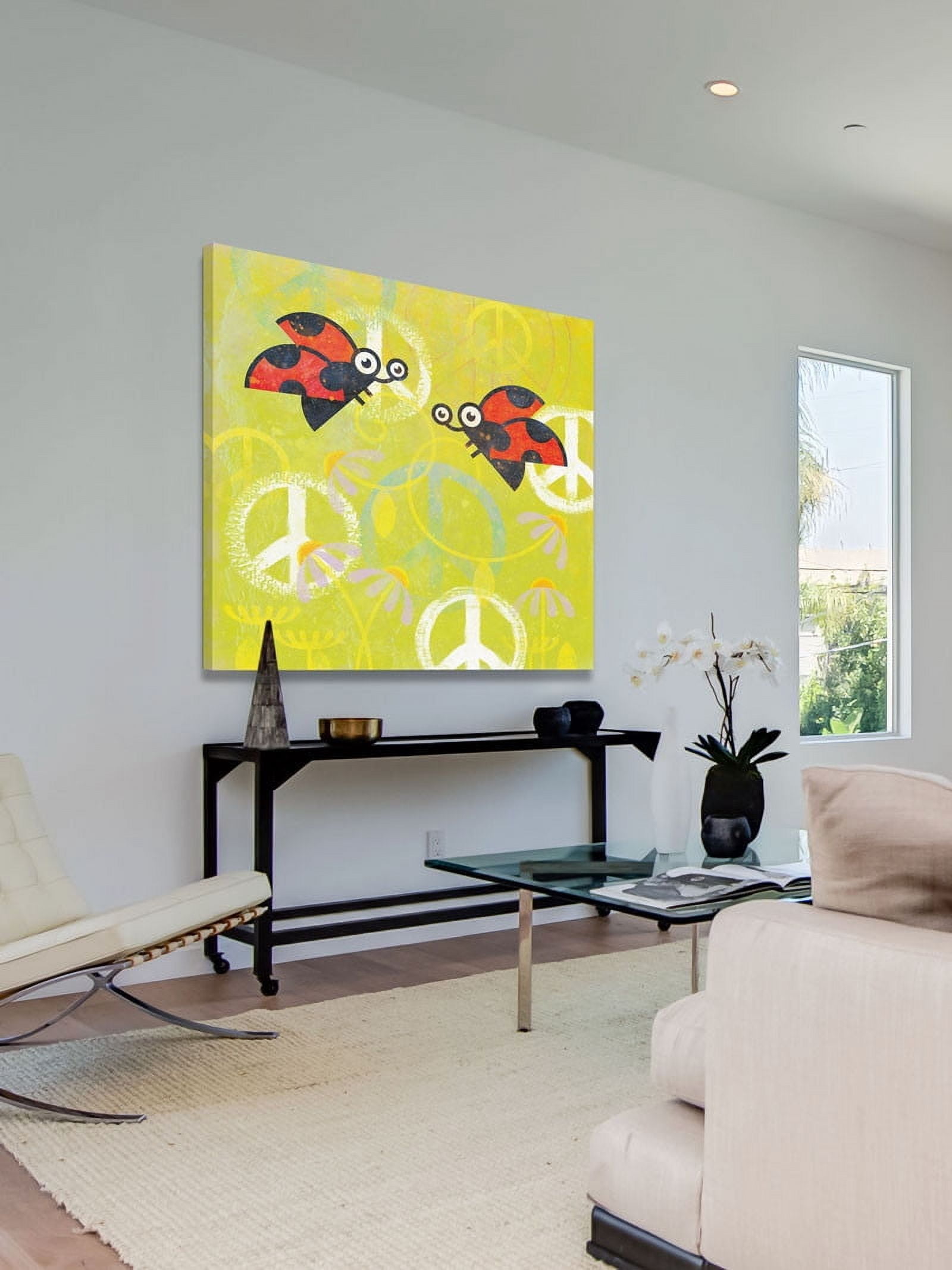 Marmont Hill "Peace Sign Ladybugs III" Painting Print on Canvas