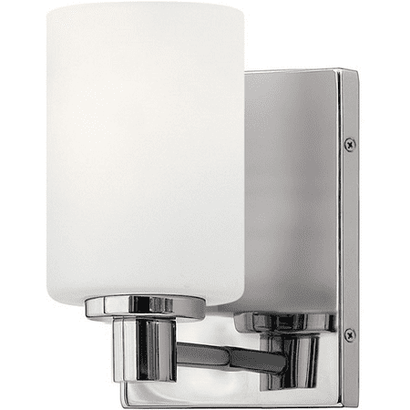 

Bathroom Vanity 1 Light With Chrome Etched Opal Steel Drum Medium Base 5 inch 100 Watts
