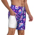 thumbnail image 3 of Goofa colorful mushroom Skull rainbow Printed Men's Swim Trunks Board Shorts Quick Dry Mens Swimming Trunks with Compression Liner,Breathable Fit Hawaii Beach Shorts-Large, 3 of 9