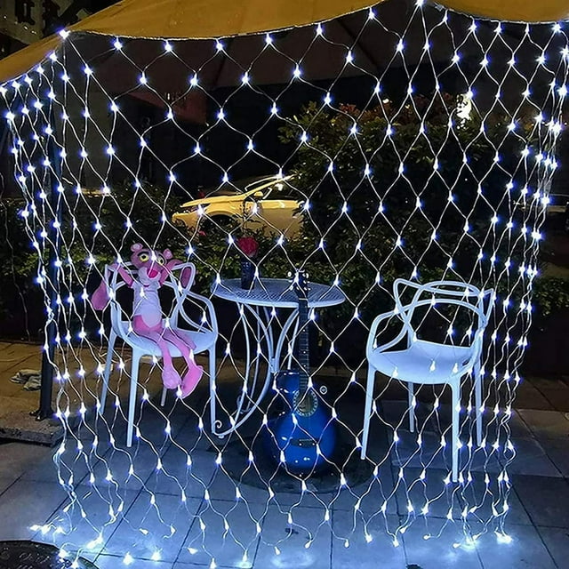 LED Net Mesh String Fairy Lights 200 LEDs 9.8FT x 6.6FT Net Lights Plug in Waterproof Mesh Lights for Bushes Garden Patio Christmas Halloween Decorations (Green)