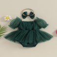 thumbnail image 4 of MesaSe Nouveau-Né Filles Rompers Robe Fleur Broderie Maille Manches Courtes Combinaisons Bandeau Princesse Tenues, 4 of 8