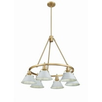 Orwell 6-Light Chandelier in Brushed Champagne Bronze with Dusky Blue
