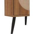 thumbnail image 6 of ZeHuoGe Corner Storage Cabinet w/Rattan Door, Display Floor Cabinet w/Storage Shelves for Living Room, Kitchen, 6 of 18