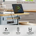 thumbnail image 4 of 53" Island Table for Kitchen with Drop Leaf with 2 Bar Stools, Power Outlet, Kitchen Island With Seating, Rolling Kitchen Cart on 5 Wheels with 5 Open Side Racks, 4 of 10