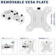 thumbnail image 3 of VIVO White Steel Universal Bracket Pole Mount VESA Plate, Fits 13" to 30" Screen, 3 of 7