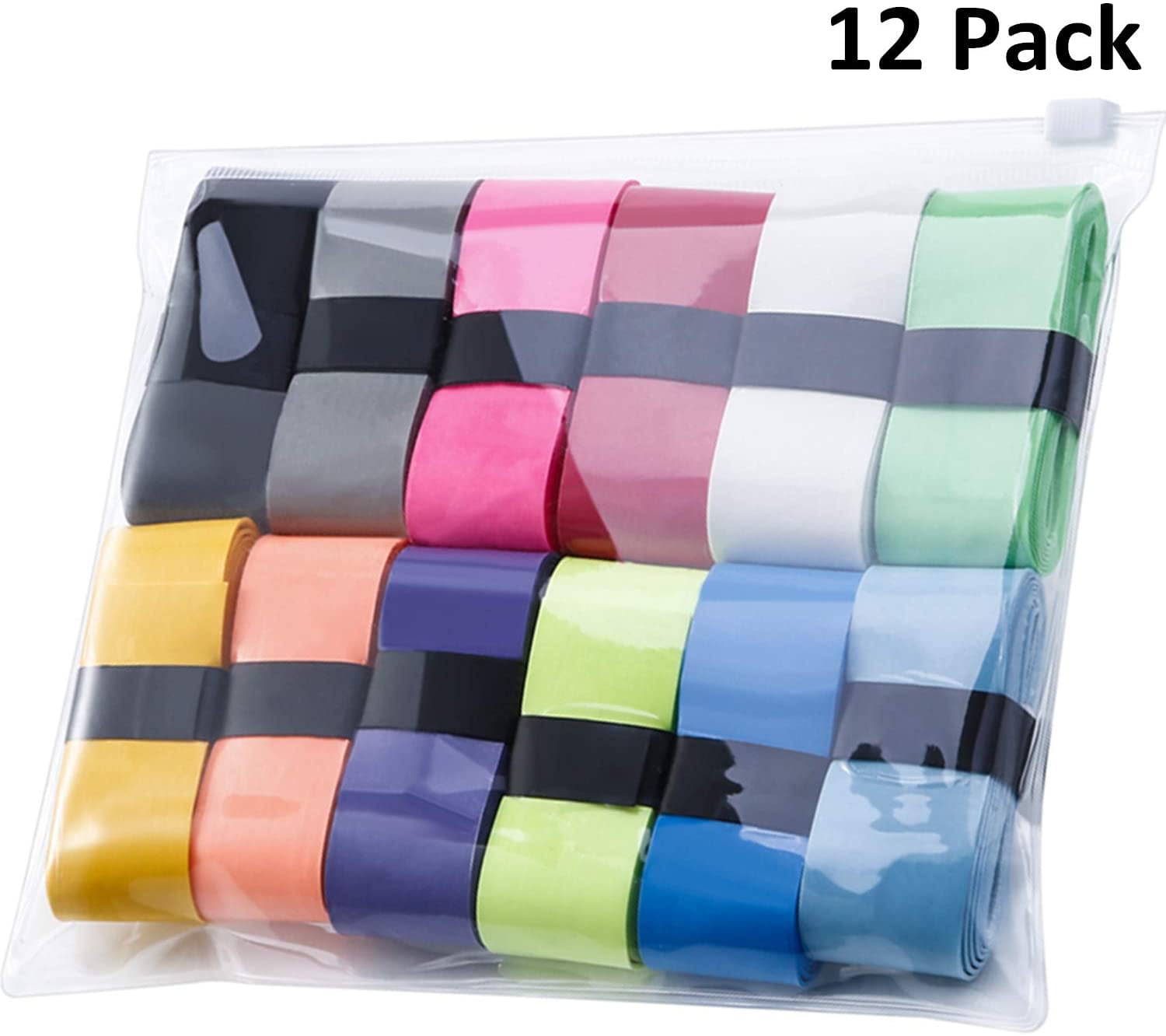 12 Pieces Tennis Badminton Racket Overgrips for Anti-slip and Absorbent Grip 