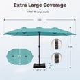 thumbnail image 6 of Alpha Joy 15ft Outdoor Patio Umbrella Extra-Large Double-Sided Garden Umbrella with Crank Handle and Base - Turquoise, 6 of 6