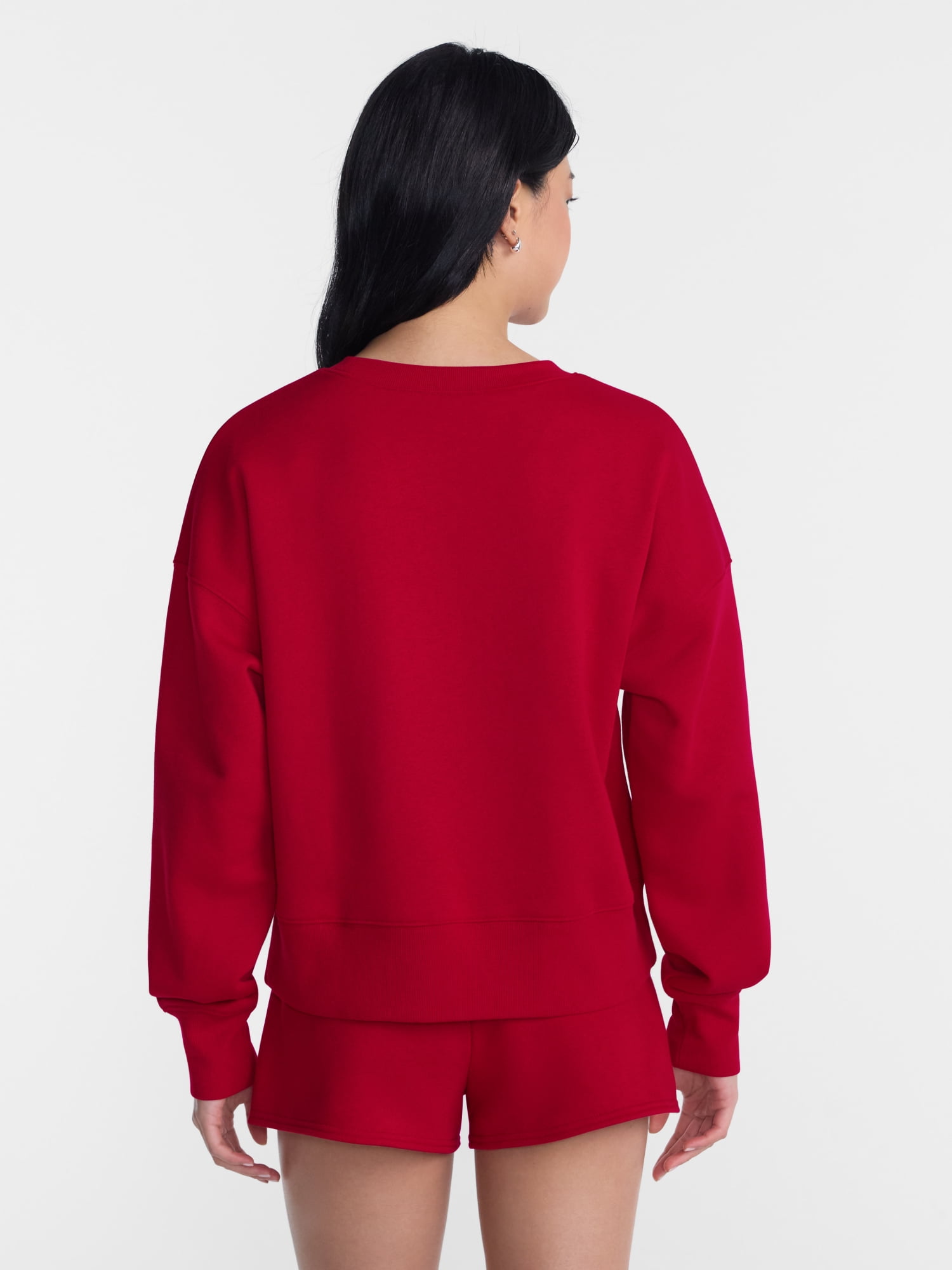 No Boundaries Boxy Fleece Sweatshirt, Midweight, Women's XXS-XXL