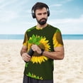 thumbnail image 4 of Wukai Sunflower Print Men's Short-Sleeved Mesh T-Shirt,Quick-Dry Short Sleeve Workout T-Shirt-4X-Large, 4 of 8