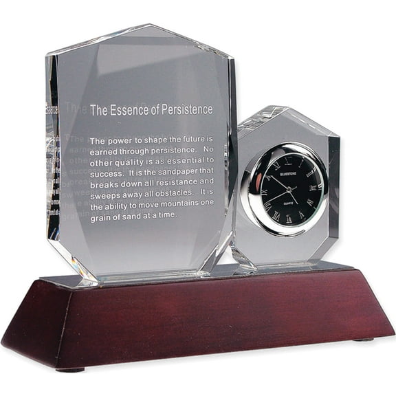 Fashion Persistence Crystal Inspiration And Desk Clock (6.69 X 5.59) Made In China gl3815